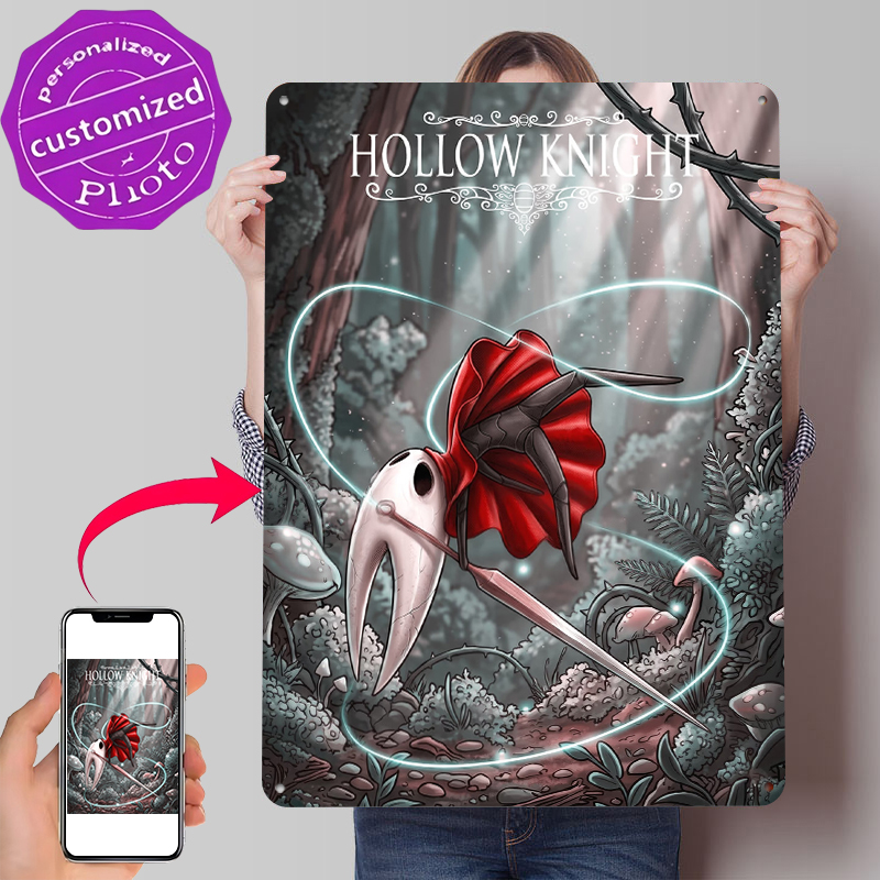 Retro Gaming At Home - Hollow Knight Hornet Artwork Metal Poster