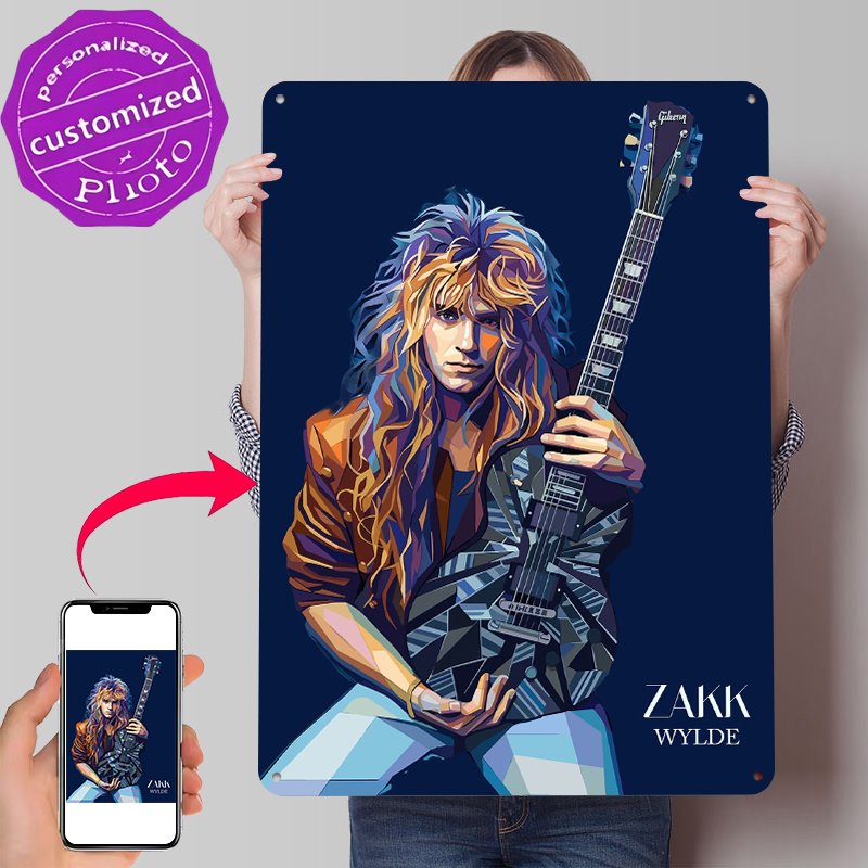 Retro Gaming At Home - Zakk Wylde Art Portrait Metal Poster
