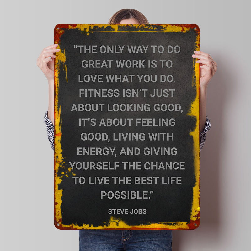 Retro Gaming At Home - Steve Jobs Fitness Quote Metal Poster