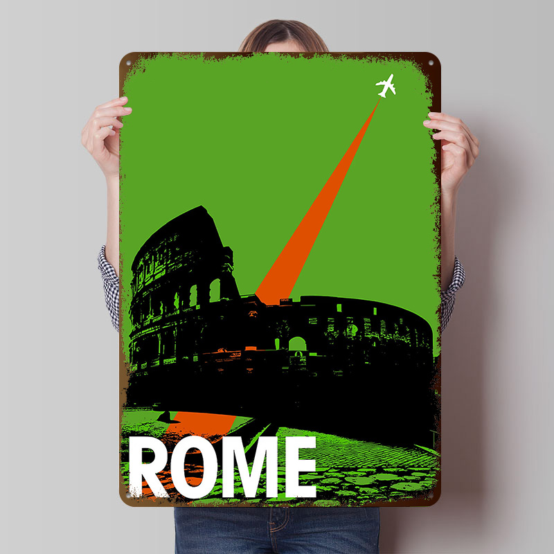 Retro Gaming At Home - Rome Travel Metal Poster Customized Wall