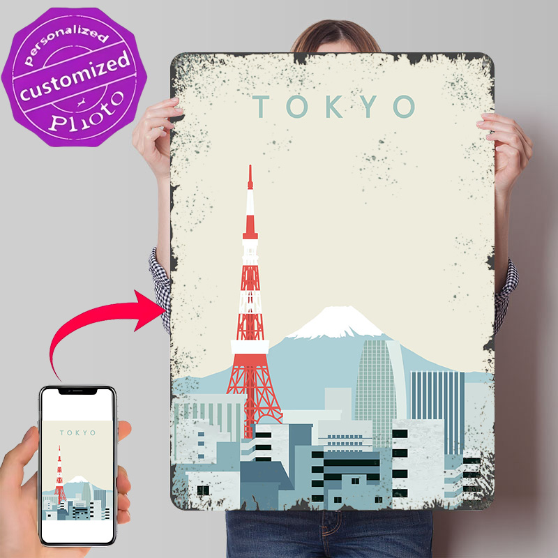 Retro Gaming At Home - Tokyo Poster Retro 3D Printed Metal