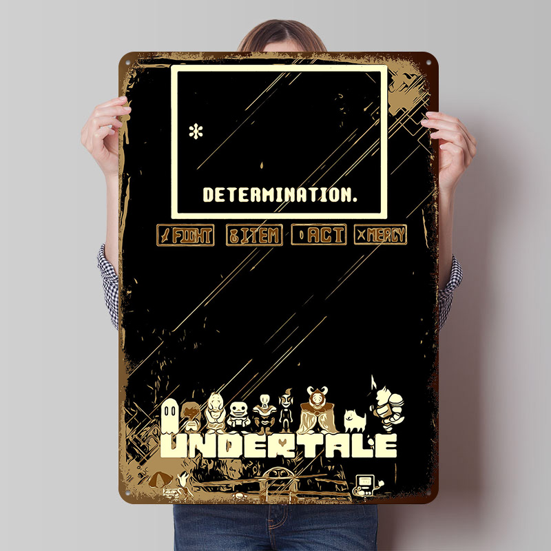 Retro Gaming At Home - Undertale Metal Poster Custom Wall Art
