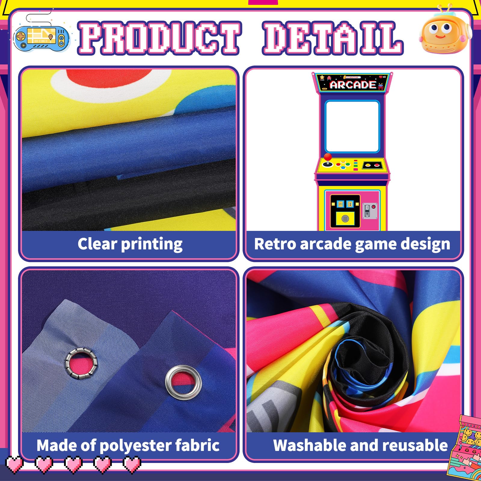 Retro Video Gaming Fabric Arca - Retro Gaming Games review and price