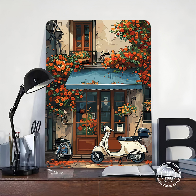Vintage Scooter Shop Poster Cu - Retro Gaming At Home review and price