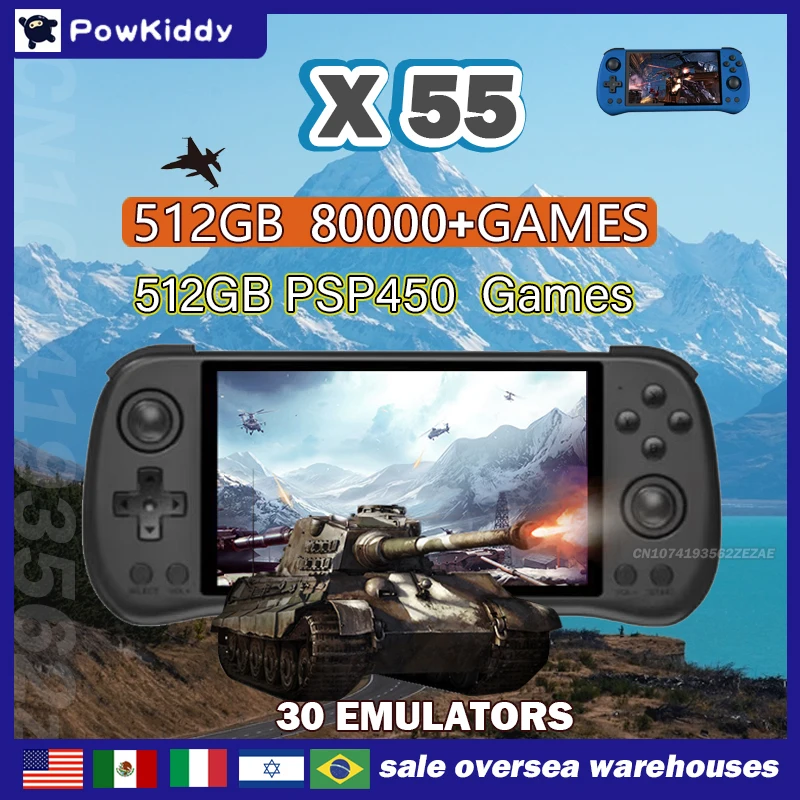 80000Games 512G POWKIDDY X55 5 - Retro Gaming Os review and price