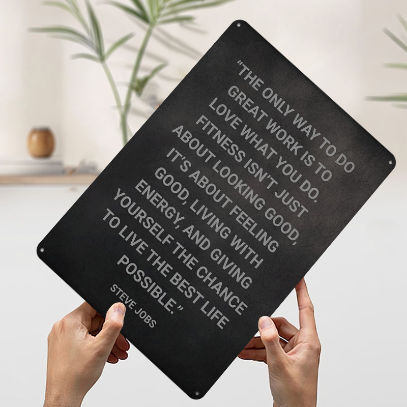 Steve Jobs Fitness Quote Metal - Retro Gaming At Home review and price