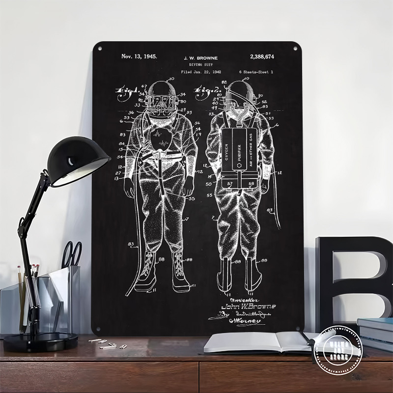 1945 Diving Suit Patent Metal  - Retro Gaming At Home review and price