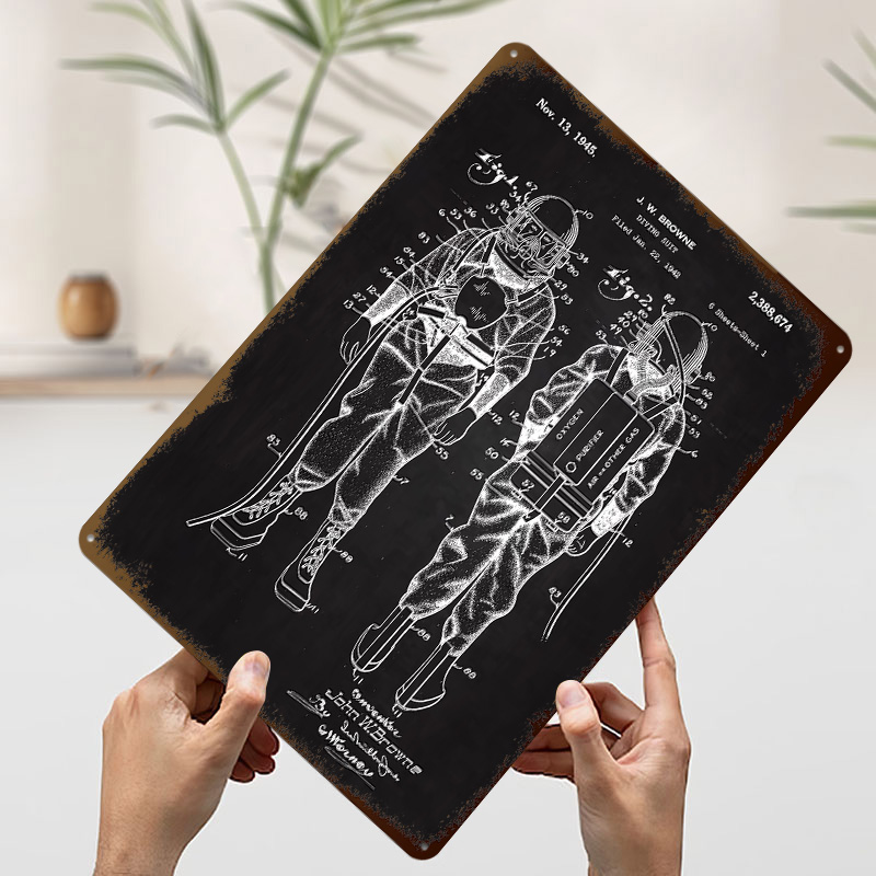 1945 Diving Suit Patent Metal  - Retro Gaming At Home review and price