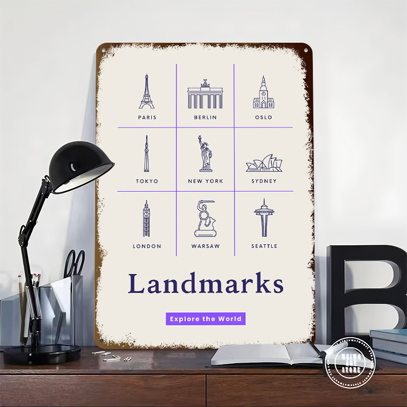 World Landmarks Icons Tinplate - Retro Gaming Icons review and price