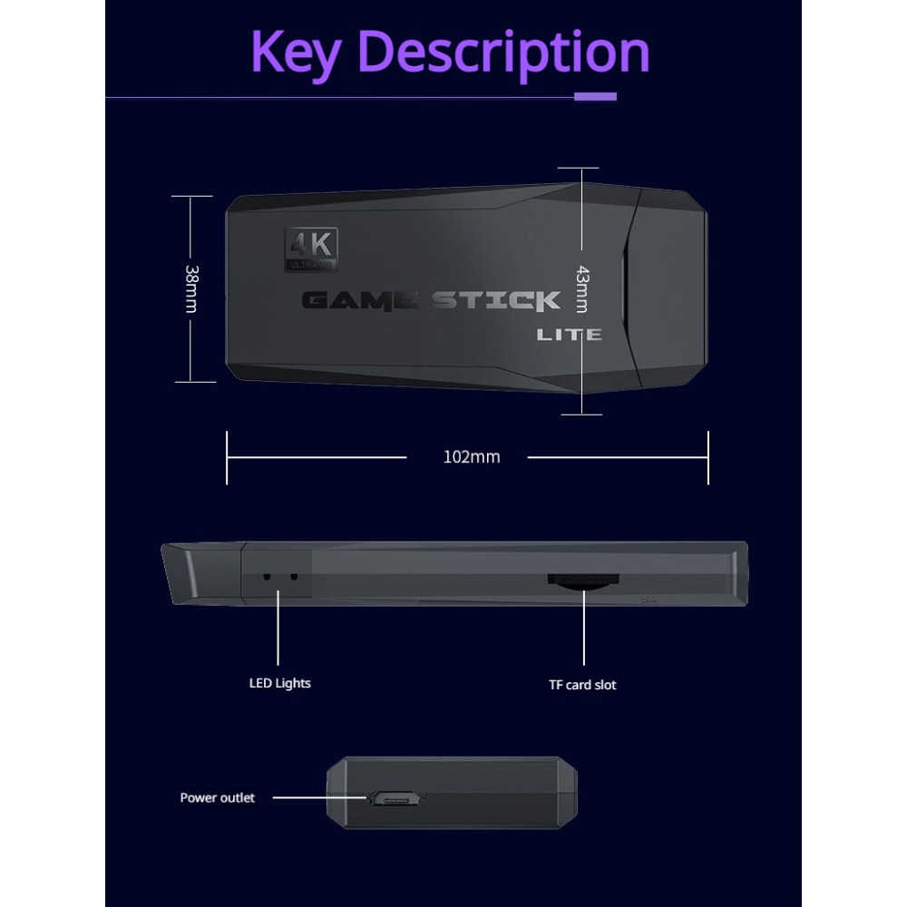 Portable 4K Retro Game Stick C - Retro Gaming Os review and price