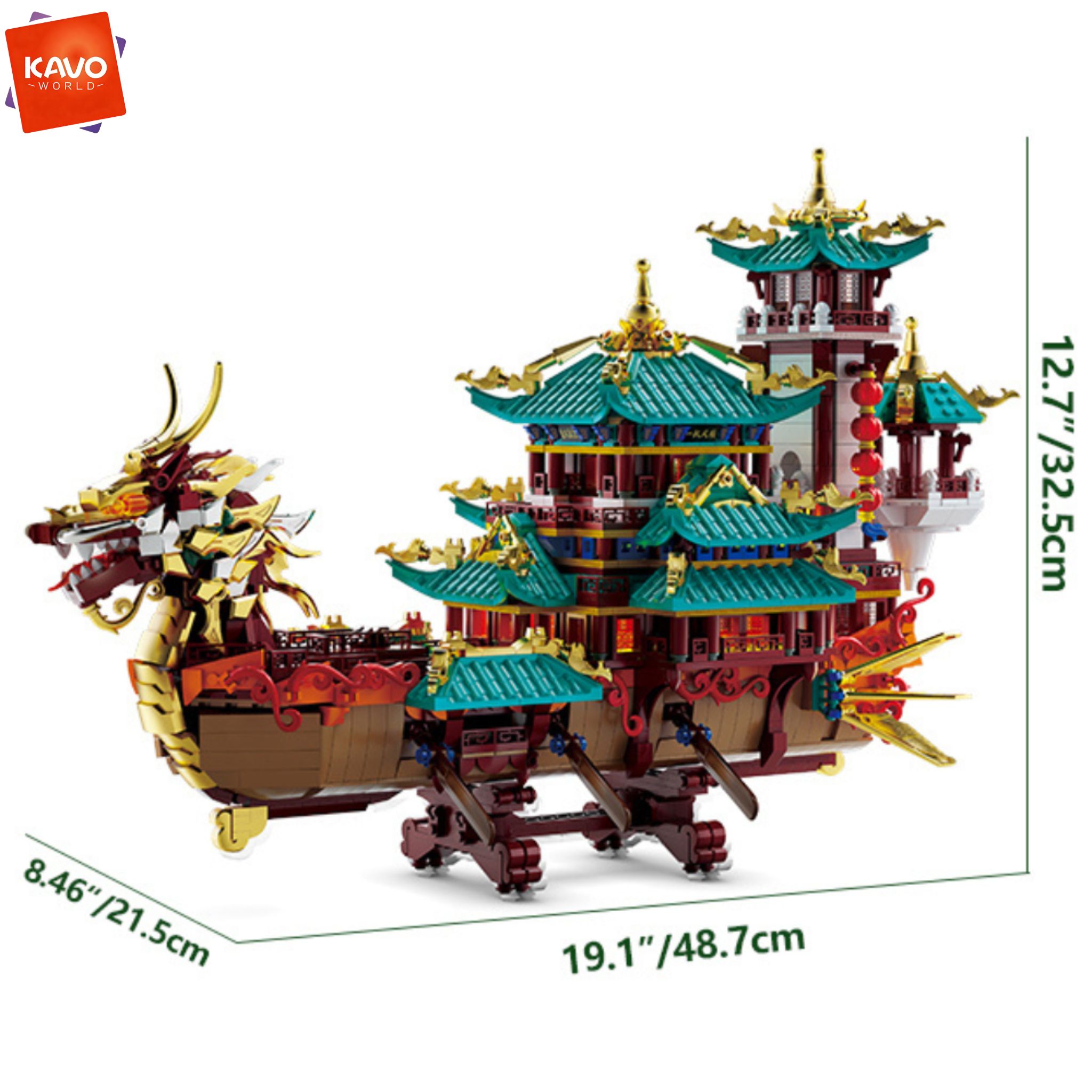 KAVOWORLD 2453pcs Dragon Boat  - Retro Gaming Cabinet review and price