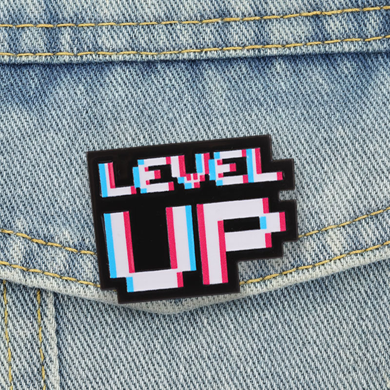 Level Up Glitch Pixel Badge Re - Retro Gaming Games review and price