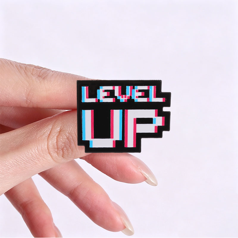 Level Up Glitch Pixel Badge Re - Retro Gaming Games review and price