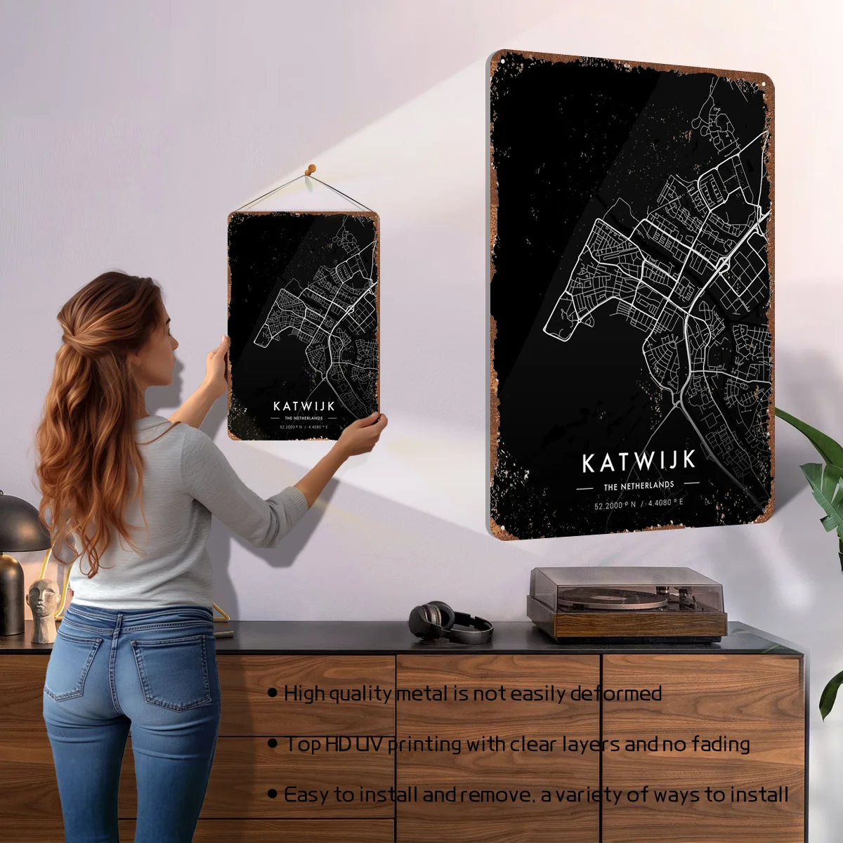 Katwijk City Map Dark Poster M - Retro Gaming At Home review and price