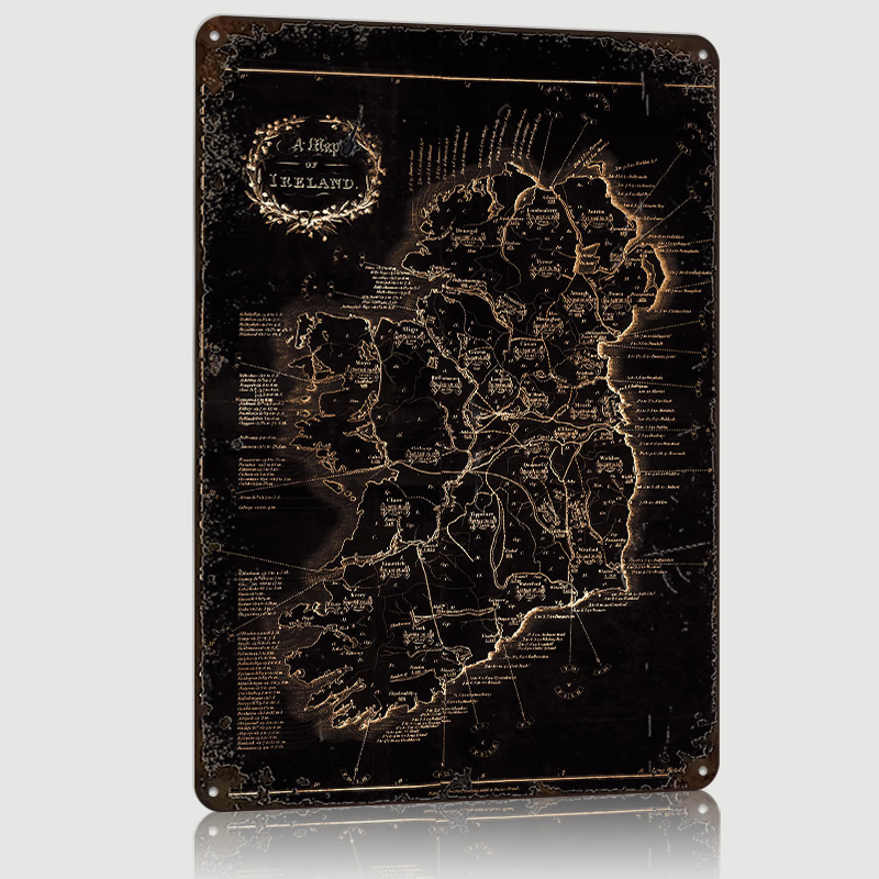 Ireland Dark Vintage Map Print - Retro Gaming Ireland review and price