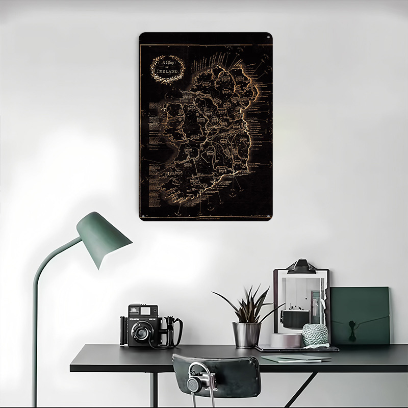 Ireland Dark Vintage Map Print - Retro Gaming Ireland review and price